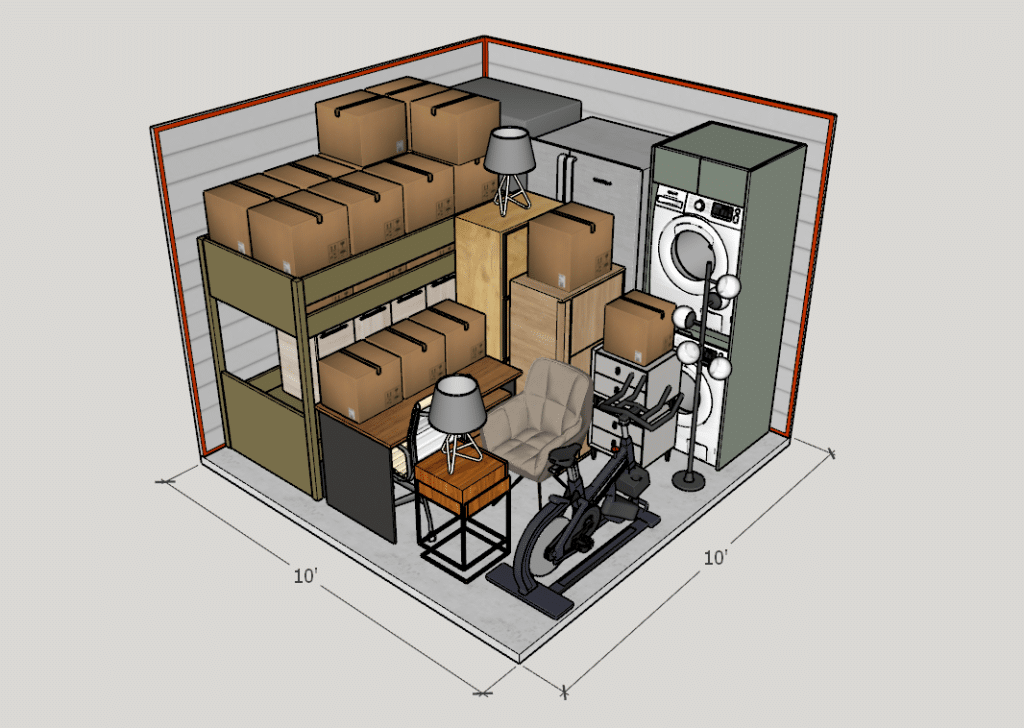 10x10 storage unit render