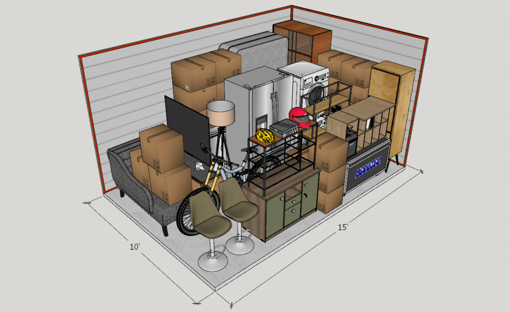 10x15 storage unit render