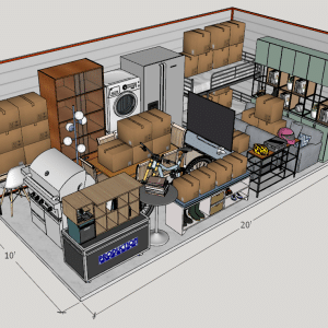 10x20 storage unit render